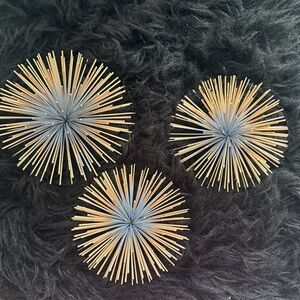 MCM Z Gallery Scorpio Sphere Gold/Grey Starburst Decor Set of 3